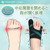 【5段階で強さを調整】Tenicore 外反母趾・内反小趾サポーター 薄型調整可能タイプ(MB3P)