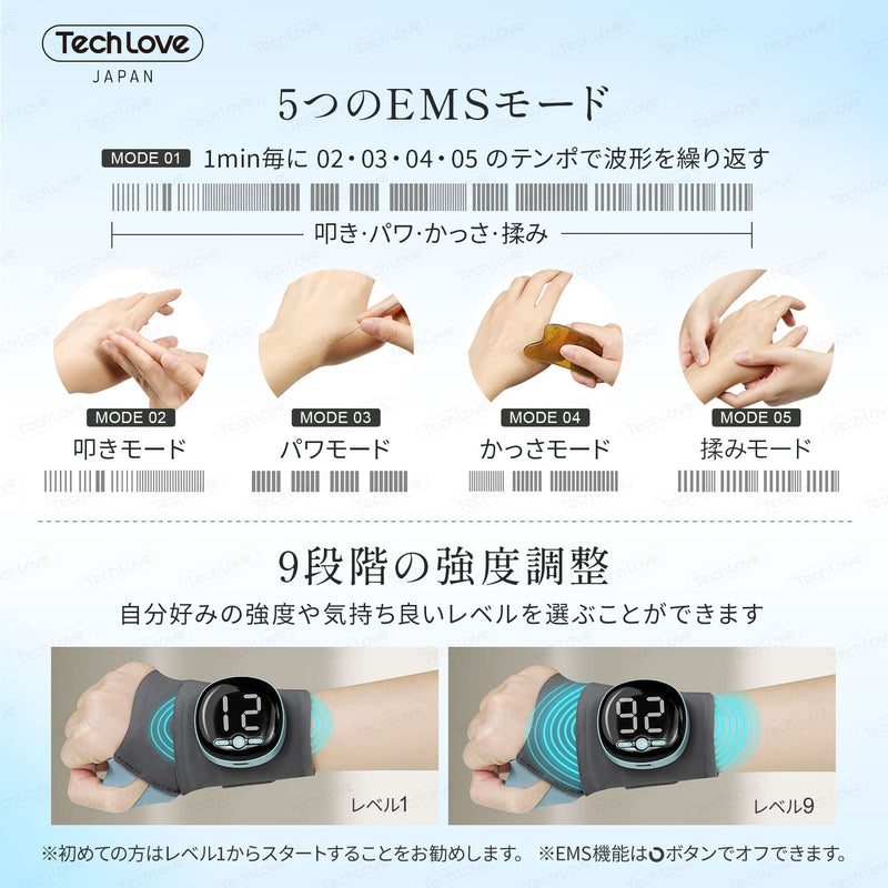 【EMS×温熱ケア】手首サポーター Smart(WD1)