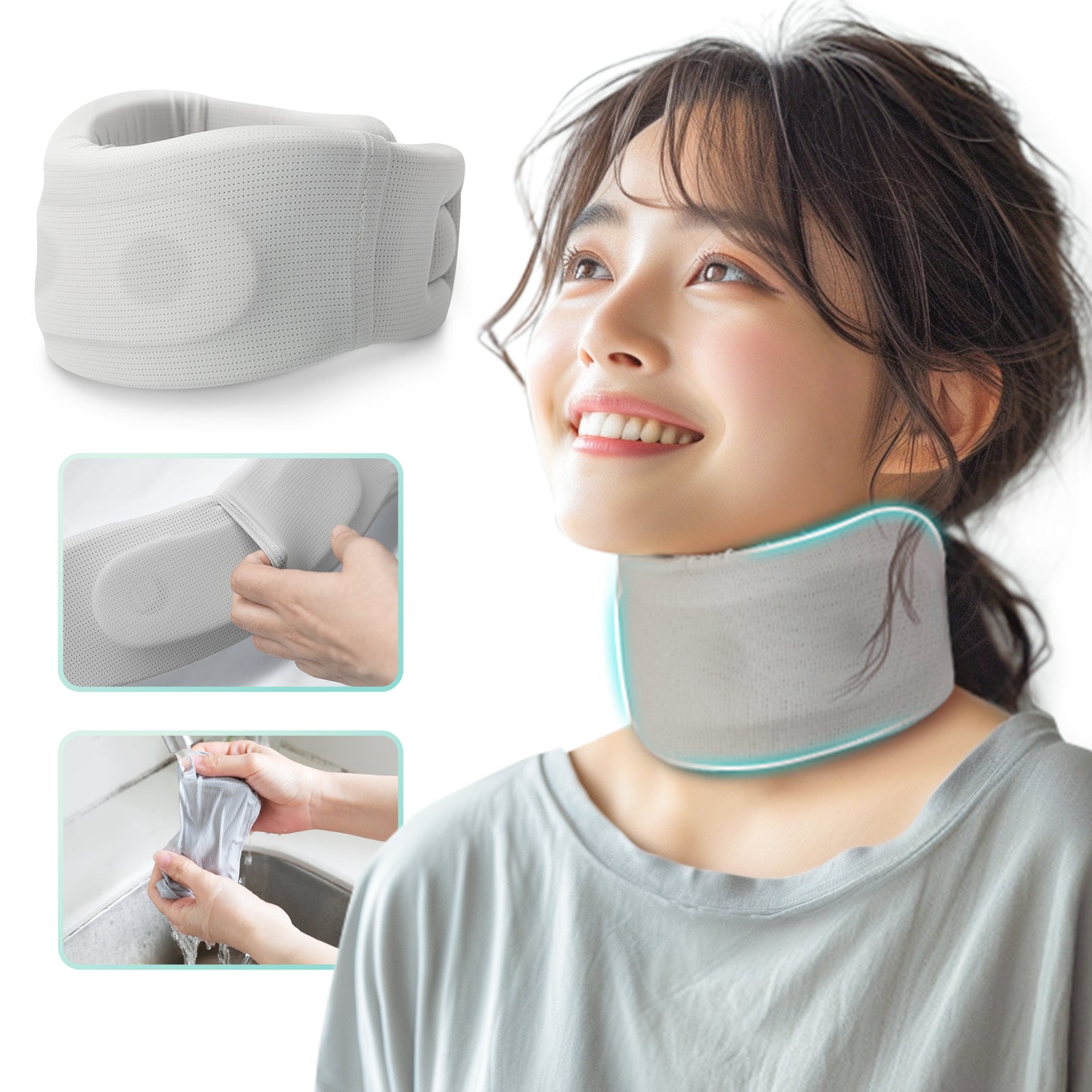TechLove ネックサポーター 首コルセット Amazon | 【取り替え可能な布カバー付き】首コルセット 首