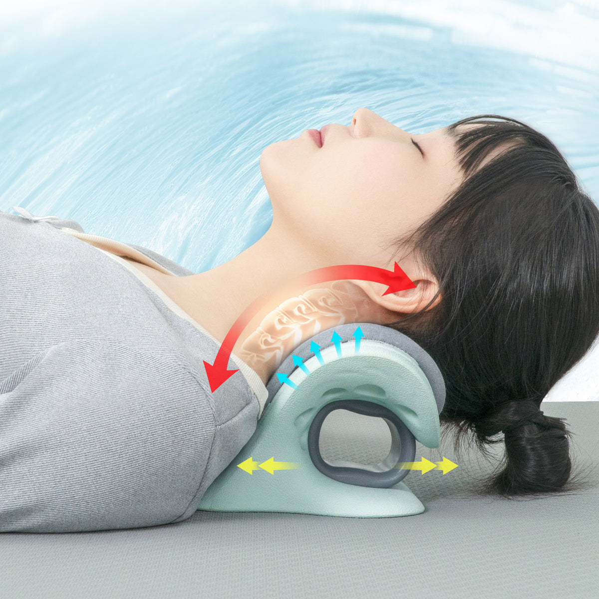 温冷両用】Techlove 首ストレッチ 波まくら ネックスト