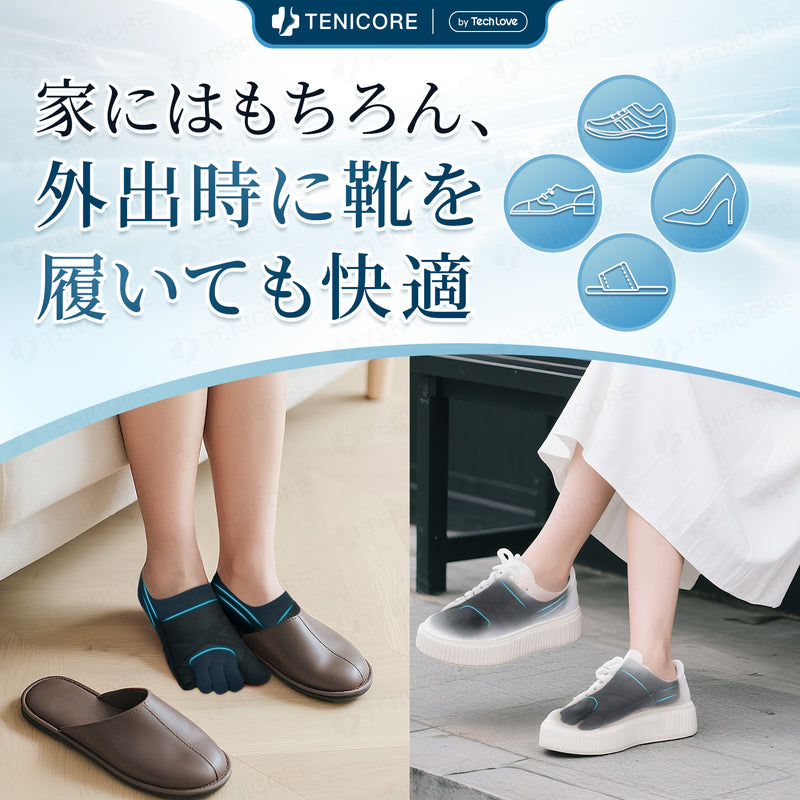 5段階で強さを調整】Tenicore 外反母趾・内反小趾サポーター 薄型調整