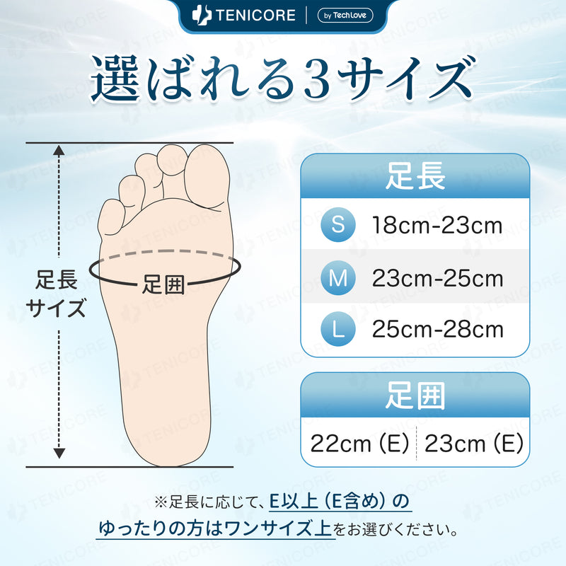 5段階で強さを調整】Tenicore 外反母趾・内反小趾サポーター 薄型調整