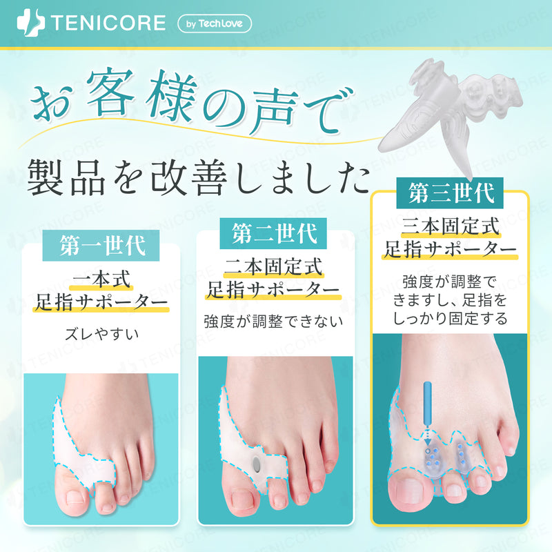 Tech Love Bunion Support, Antibacterial, Deodorizing, Fixed Type (2 Pairs) (MB1Q)