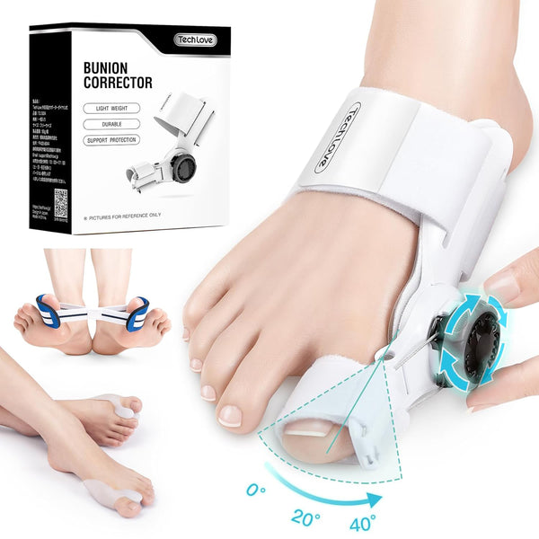 【自宅用+外出用 3in1セット】Tech Love  外反母趾矯正グッズ 外反母趾サポーター ダイヤル式 TL130AF
