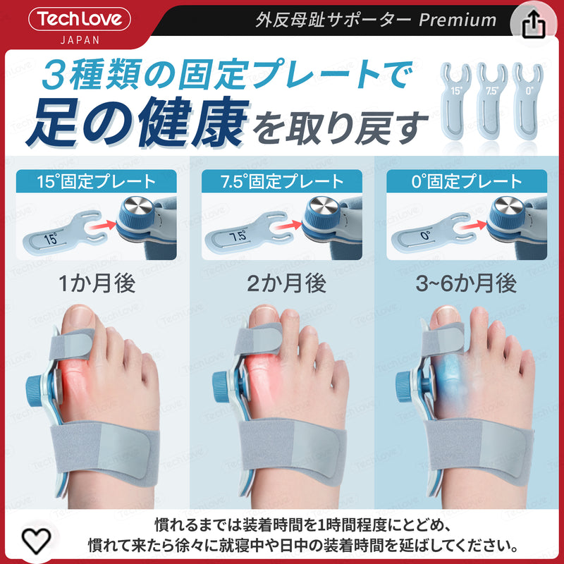 【日本製・外反対策】Techlove 外反母趾サポーター プレミアム(XHQB)